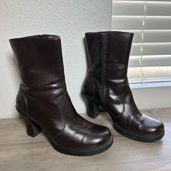 Vintage 90s Y2K 00s Mudd Brown Chunky Platform Bratz Booties Ankle Boots 9 - Picture 3 of 8